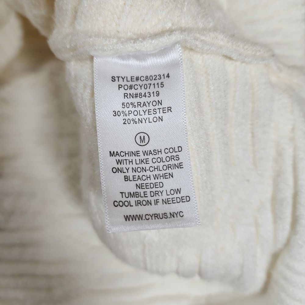 Cyrus Cowl Neck Womens M White Sweater - Picture 5 of 8